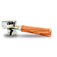 Ascaso PM.585 : Professional Portafilter Double Spout Stainless Steel Olive Wood